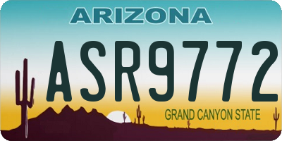 AZ license plate ASR9772