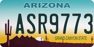 AZ license plate ASR9773
