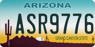 AZ license plate ASR9776