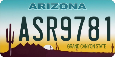 AZ license plate ASR9781