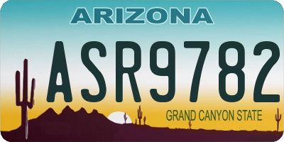 AZ license plate ASR9782