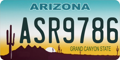 AZ license plate ASR9786