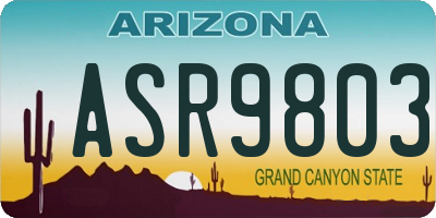 AZ license plate ASR9803