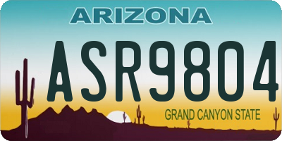 AZ license plate ASR9804
