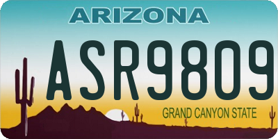 AZ license plate ASR9809