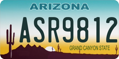 AZ license plate ASR9812