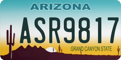 AZ license plate ASR9817