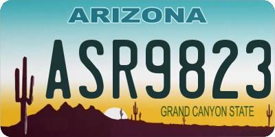 AZ license plate ASR9823