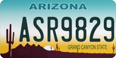 AZ license plate ASR9829
