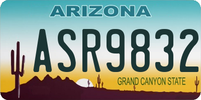 AZ license plate ASR9832