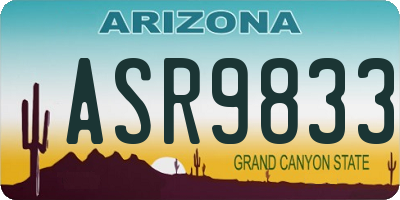 AZ license plate ASR9833