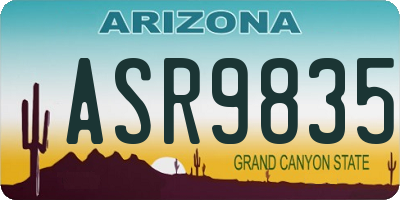 AZ license plate ASR9835