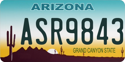 AZ license plate ASR9843