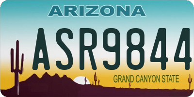 AZ license plate ASR9844