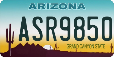AZ license plate ASR9850