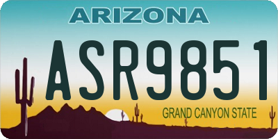 AZ license plate ASR9851