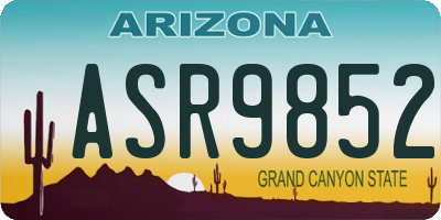 AZ license plate ASR9852