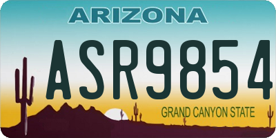 AZ license plate ASR9854