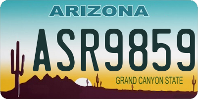AZ license plate ASR9859