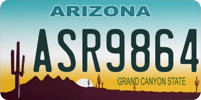 AZ license plate ASR9864