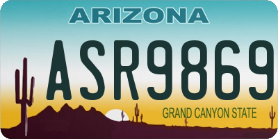 AZ license plate ASR9869