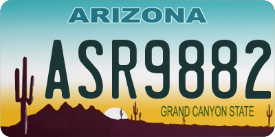 AZ license plate ASR9882