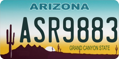 AZ license plate ASR9883
