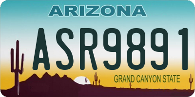 AZ license plate ASR9891