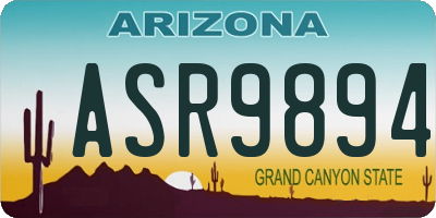 AZ license plate ASR9894