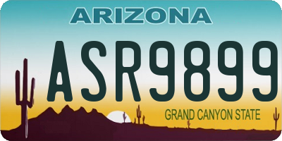 AZ license plate ASR9899