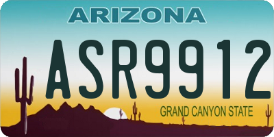 AZ license plate ASR9912