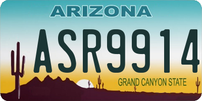 AZ license plate ASR9914