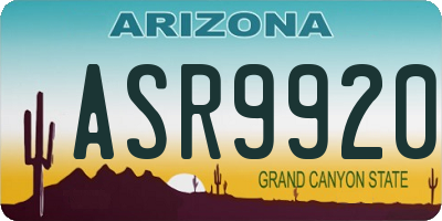 AZ license plate ASR9920