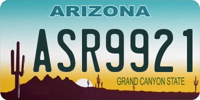 AZ license plate ASR9921