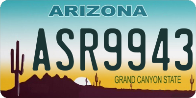 AZ license plate ASR9943