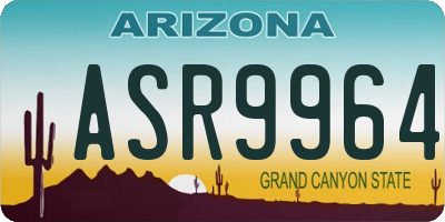 AZ license plate ASR9964