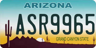 AZ license plate ASR9965