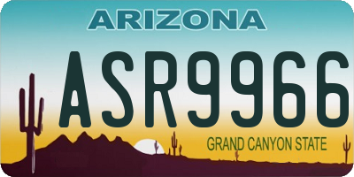 AZ license plate ASR9966
