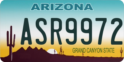 AZ license plate ASR9972
