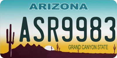 AZ license plate ASR9983