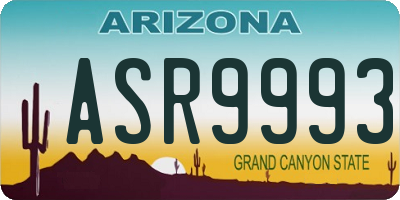 AZ license plate ASR9993