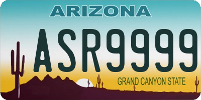 AZ license plate ASR9999