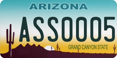 AZ license plate ASS0005