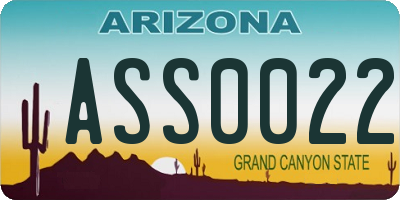 AZ license plate ASS0022