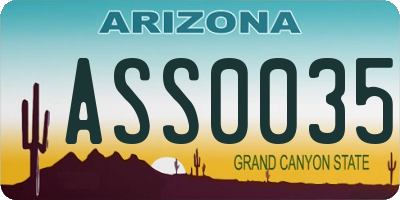 AZ license plate ASS0035