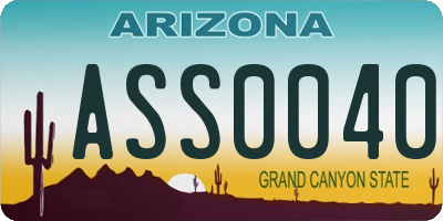 AZ license plate ASS0040