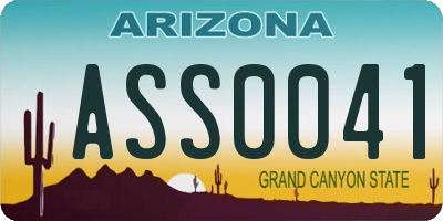 AZ license plate ASS0041