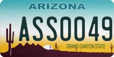 AZ license plate ASS0049