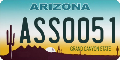 AZ license plate ASS0051