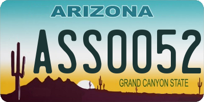 AZ license plate ASS0052